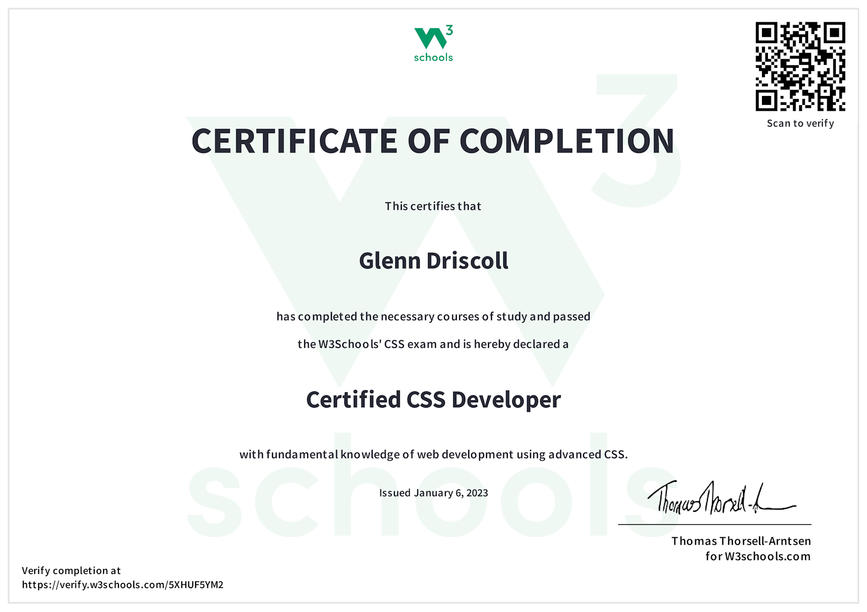 CSS Certificate